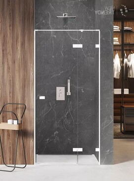 Душевая дверь в нишу New Trendy AVEXA WHITE 80x200 EXK-2688 стекло прозрачное, профиль белый