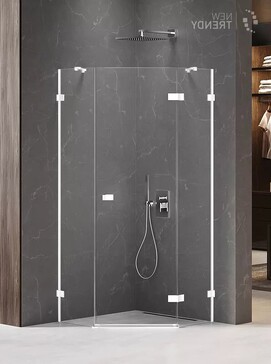 Душевой уголок New Trendy AVEXA White 90x90 EXK-3865 стекло прозрачное, профиль белый
