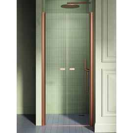 Душевая дверь в нишу New Trendy NEW SOLEO COPPER BRUSHED 80x195 D-0494A стекло прозрачное, профиль брашированная медь