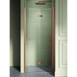 Душевая дверь в нишу New Trendy NEW SOLEO COPPER BRUSHED 80x195 D-0502A стекло прозрачное, профиль брашированная медь