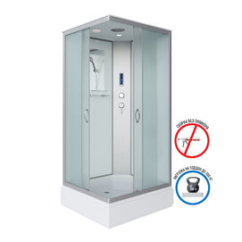Душевая кабина Niagara Classic 100х80 NG-33084-14QP средний поддон, стекло матовое, профиль серебро