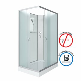 Душевая кабина Niagara Classic 110x80 NG-43185-14QBK низкий поддон, стекло матовое, профиль серебро