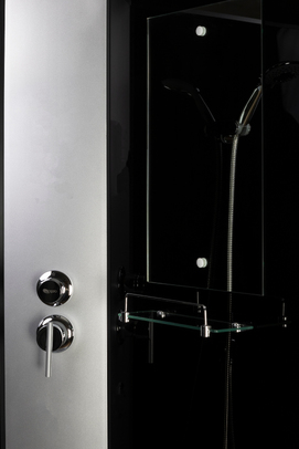 Фото Душевая кабина Niagara Classic 120x80 NG-3512-14LBK низкий поддон, стекло тонированное, профиль серебро, левая