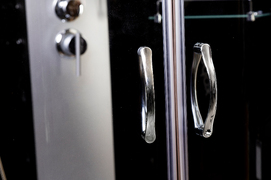 Фото Душевая кабина Niagara Classic 120x80 NG-3512-14LBK низкий поддон, стекло тонированное, профиль серебро, левая