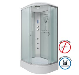 Душевая кабина Niagara Classic 90x80 NG-33984-14LF средний поддон, стекло матовое, профиль серебро, левая