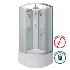 Душевая кабина Niagara Classic 90x90 NG-2308-14BKT высокий поддон, стекло матовое, профиль серебро