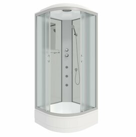 Фото Душевая кабина Niagara Classic 100x100 NG-3302G средний поддон, стекло матовое, профиль серебро