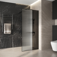 Душевые перегородки Niagara Nova 120х200 NG-481-12FBLACK стекло рифленое тонированное, профиль черный матовый