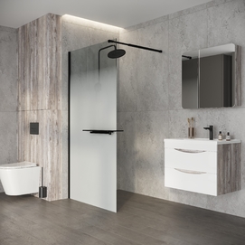 Душевая перегородка Walk In Niagara Nova 90х200 NG-582-90BLACK стекло белый градиент, профиль черный матовый