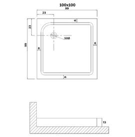 Фото Душевой поддон Niagara Eco 100x100 NG-P1010-14Q АБС-пластик, белый