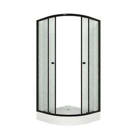 Фото Душевой уголок Niagara Eco 80х80 NG-003-14MT поддон в комплекте, стекло матовое, профиль черный матовый