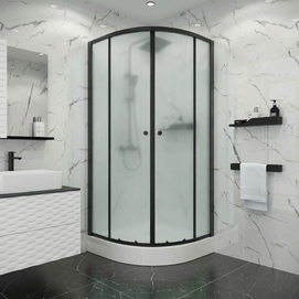 Душевой уголок Niagara Eco 80х80 NG-003-14MT поддон в комплекте, стекло матовое, профиль черный матовый