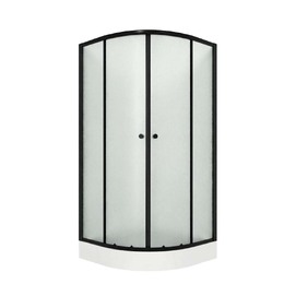 Фото Душевой уголок Niagara Eco 80х80 NG-003-14MT поддон в комплекте, стекло матовое, профиль черный матовый