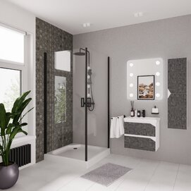 Душевой уголок Niagara Nova NG-6803-08BLACK 90x90 без поддона