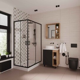 Душевой уголок Niagara Nova NG- 6811-08 BLACK 120x90 без поддона