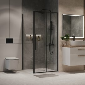 Душевой уголок Niagara Nova 100x80 NG-84-10AB-A80B-34 стекло прозрачное, профиль черный матовый, без поддона