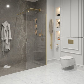 Душевая перегородка Niagara Nova 110х195 NG-643-11GOLD стекло прозрачное, профиль золото