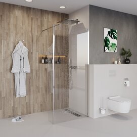 Душевая перегородка Niagara Nova 110х195 NG-664-11 стекло прозрачное, профиль хром