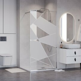 Душевая перегородка Walk In Niagara Nova 120x195 NG-660-12 стекло прозрачное с рисунком, профиль хром