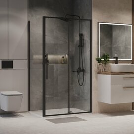 Душевой уголок Niagara Nova 120x80 NG-84-12AB-A80B-34 стекло прозрачное, профиль черный матовый, без поддона