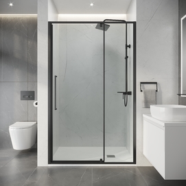 Душевая дверь в нишу Niagara Nova 110x195 NG-35-11AGR стекло прозрачное, профиль графит матовый