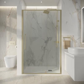 Душевая дверь в нишу Niagara Nova 110x195 NG-45-11ASG стекло прозрачное, профиль золото брашированное