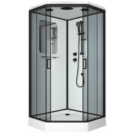 Душевая кабина Niagara Premium NG-6901-01D BLACK 90x90 поддон низкий, стекло тонированное, профиль черный матовый