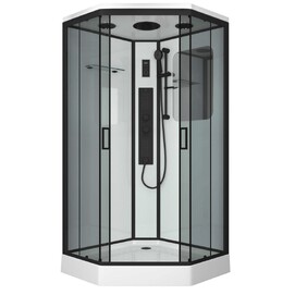 Душевая кабина Niagara Premium NG-6901-01GD BLACK 90x90 поддон низкий, стекло тонированное, профиль черный матовый