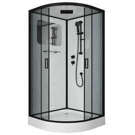 Душевая кабина Niagara Premium NG-6902-01 BLACK 100x100 поддон низкий, стекло тонированное, профиль черный матовый