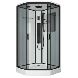 Душевая кабина Niagara Premium NG-6902-01GD BLACK 100x100 поддон низкий, стекло тонированное, профиль черный матовый