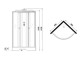 Фото Душевая кабина Niagara Promo 80x80 P80/13/MT поддон низкий, стекло матовое, профиль белый