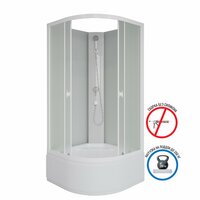 Душевая кабина Niagara Promo 80x80 P80/40/MT/BK поддон высокий, стекло матовое, профиль белый