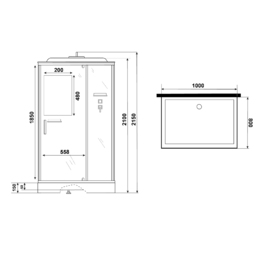 Фото Душевая кабина Niagara Standart 100x80 ST100/80/15Q стекло прозрачное, профиль белый
