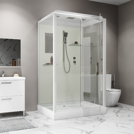 Фото Душевая кабина Niagara Standart 100x80 ST100/80/15Q стекло прозрачное, профиль белый