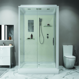 Фото Душевая кабина Niagara Standart 100x80 ST100/80/15Q стекло прозрачное, профиль белый