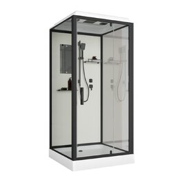Фото Душевая кабина Niagara Standart 80x80 ST80/15Q/BL стекло прозрачное, профиль черный матовый