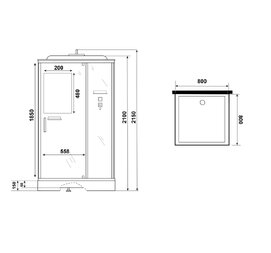 Фото Душевая кабина Niagara Standart 80x80 ST80/15Q/BL стекло прозрачное, профиль черный матовый
