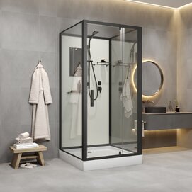 Душевой бокс Niagara Standart 90x90 ST90/15Q/BL/BK стекло прозрачное, профиль черный матовый