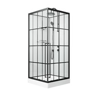 Душевая кабина Niagara Standart 90х90 ST90/15QR/KL/BKT без крыши, стекло прозрачное, профиль черный