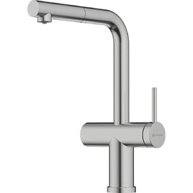 Смеситель для кухни с выдвижным изливом Omoikiri Karatsu-S-BN 4994589 под фильтр, с вытяжным изливом, нержавеющая сталь