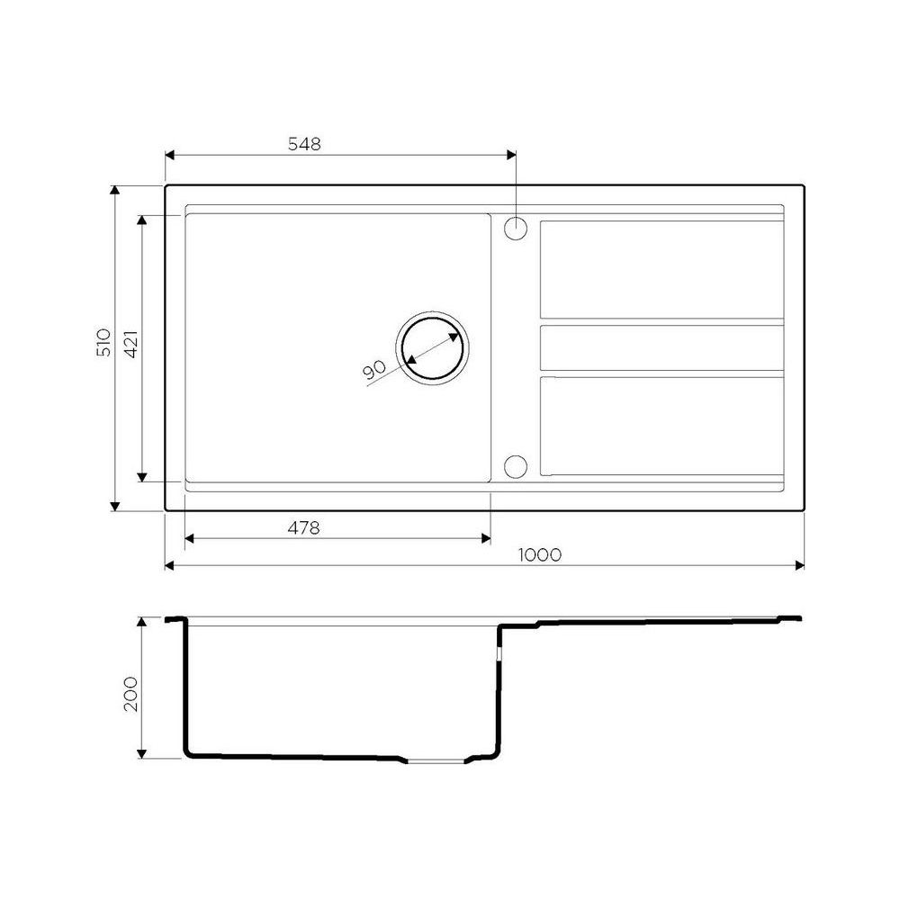 Кухонная мойка Omoikiri Kitagawa 100-GB, цвет графит 4993786 - фото 2