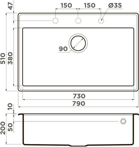 Кухонная мойка Omoikiri Kitagawa 86-LB-WH, цвет белый 4993795 - фото 2