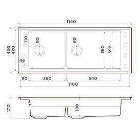 Фото Кухонная мойка Omoikiri Sintesi Pro 114 см 4997452 canyon, 2 чаши