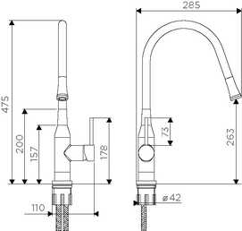 Смеситель для кухни Omoikiri Yatomi-BN-WH 4994250 матовый хром, белый