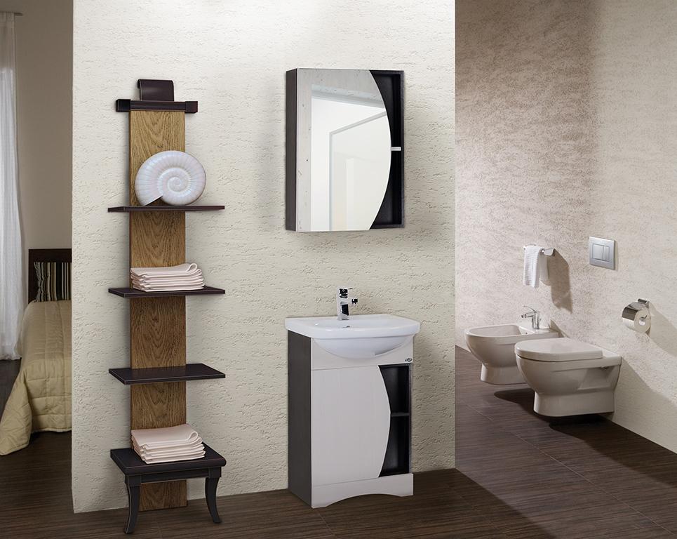 Зеркальный шкаф Onika Дуэт 52 см универсальный, венге, цвет венге луизиана,  бодега светлый 205207 - фото 2