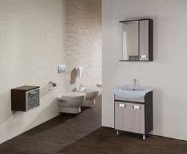 Мебель для ванной Onika Гамма 60 см напольная с дверцами, венге, ясень
