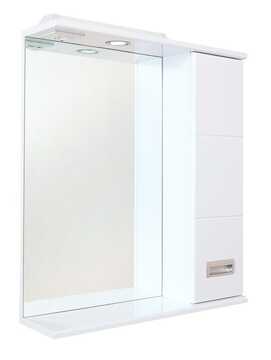 Зеркало со шкафчиком Onika Балтика 58 см с подсветкой правый, белый