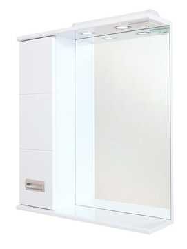 Зеркало со шкафчиком Onika Балтика 67 см с подсветкой левый, белый