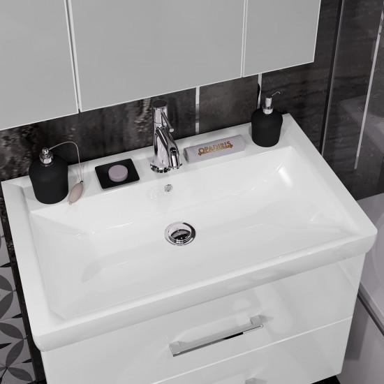 Мебель для ванной Opadiris Арабеско 80 см, подвесная белая, цвет белый 00-00005553 - фото 2