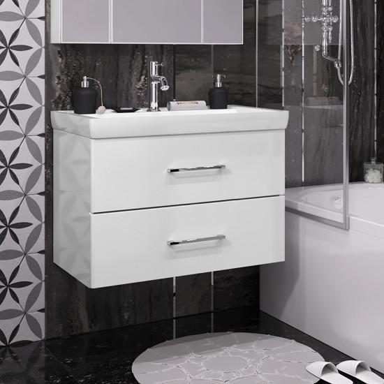 Мебель для ванной Opadiris Арабеско 80 см, подвесная белая, цвет белый 00-00005553 - фото 4